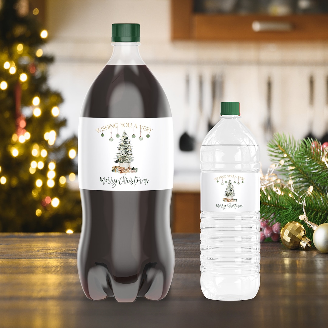 Christmas 2 Liter Soda Bottle Wrapper Template Editable Christmas Water Christmas 2 Liter Soda Bottle Wrapper Template Editable Christmas Water