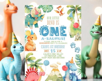 Dinosaur Birthday Party Invitation Template Editable Dinosaur Birthday Invite Jurassic Dinosaur Party Invite Boy 1st Birthday Canva D2