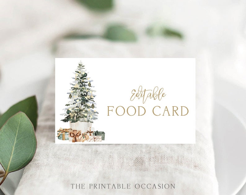 Editable Christmas Buffet Labels Printable Food Cards - Etsy
