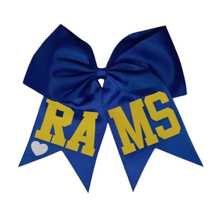 Rams Bow Customize, Personalize Team School Bow, Bulk Bow