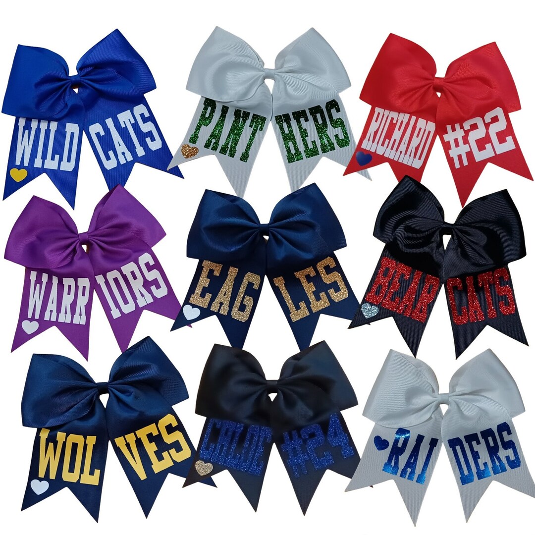 Team Bow School Mascot Bow Customize Colors and Name Cheer Etsy