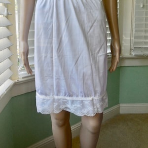 Vintage HALF Slip KAYSER White Half Slip White Skirt Slip Above The Knee Sheer Chiffon Lace Trim 60s 70s Lingerie Size X Small