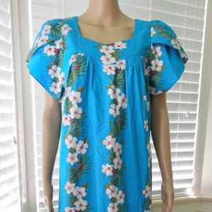 ハワイアン ムームー NI'I FASHIONS フリル付き花柄スモック