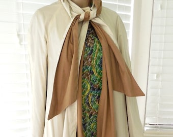 Omkeerbare cape met aangehechte sjaal, elegante open voorkant, lange cape, geschikt voor alle weersomstandigheden, gemaakt van ultra suède en nylon, maat XL