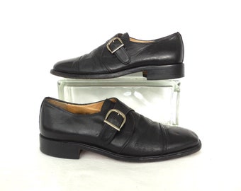 MONK Strap Shoes VITO RUFOLO Black Leather Shoes Monk Strap - Etsy Hong Kong