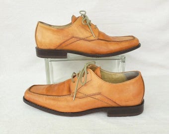LEATHER Oxfords KENNETH COLE Square Toe Leather Shoes Honey  display picture 1