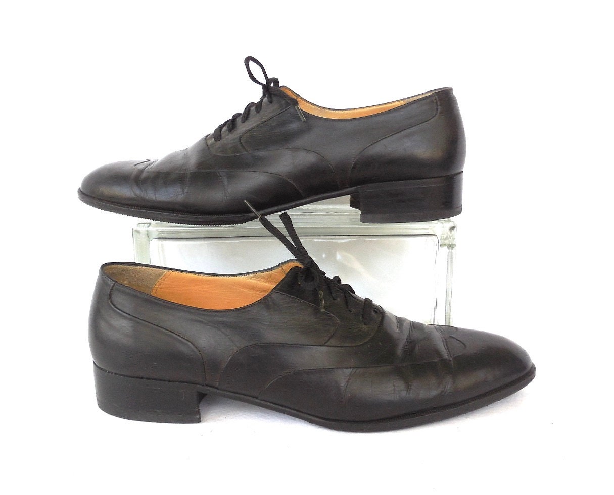 Bally Corniolo Shoes Mens Size 10 D Black Wingtip Oxford Dress Made In Italy Bally Black Leather Wingtip Oxford Dress Shoes Men main image 3