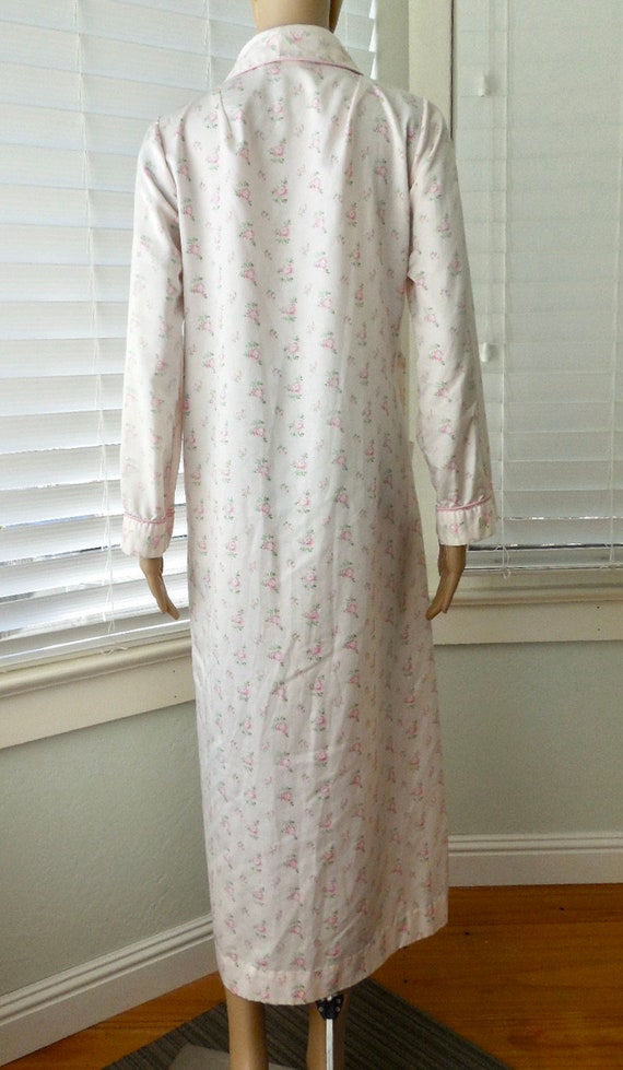 Vintage SATIN Robe BARBIZON Satin Floral Dressing… - image 6