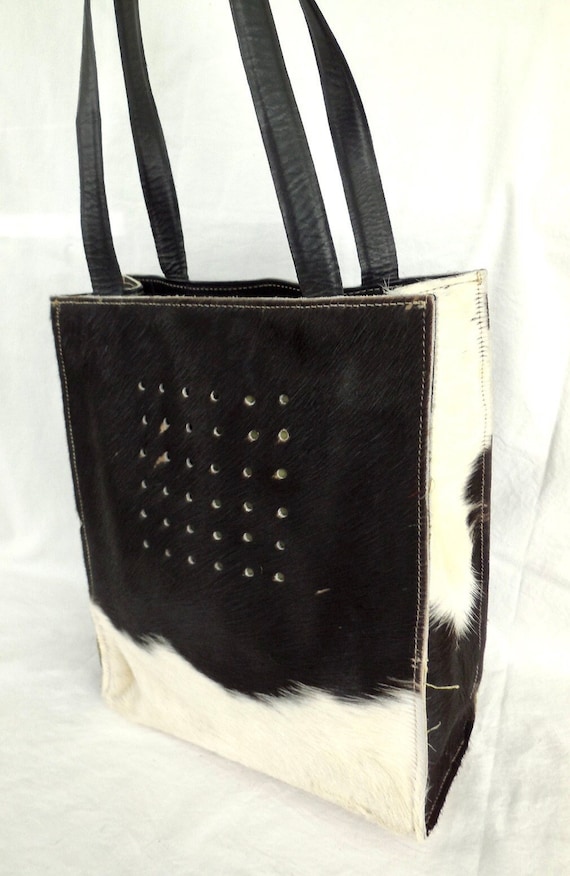 Large COWHIDE TOTE Bag Calf Hair Satchel Cowgirl Tote… Gem