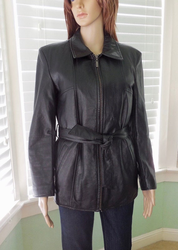 LAMBSKIN Leather Jacket WILSONS Black Leather Jack