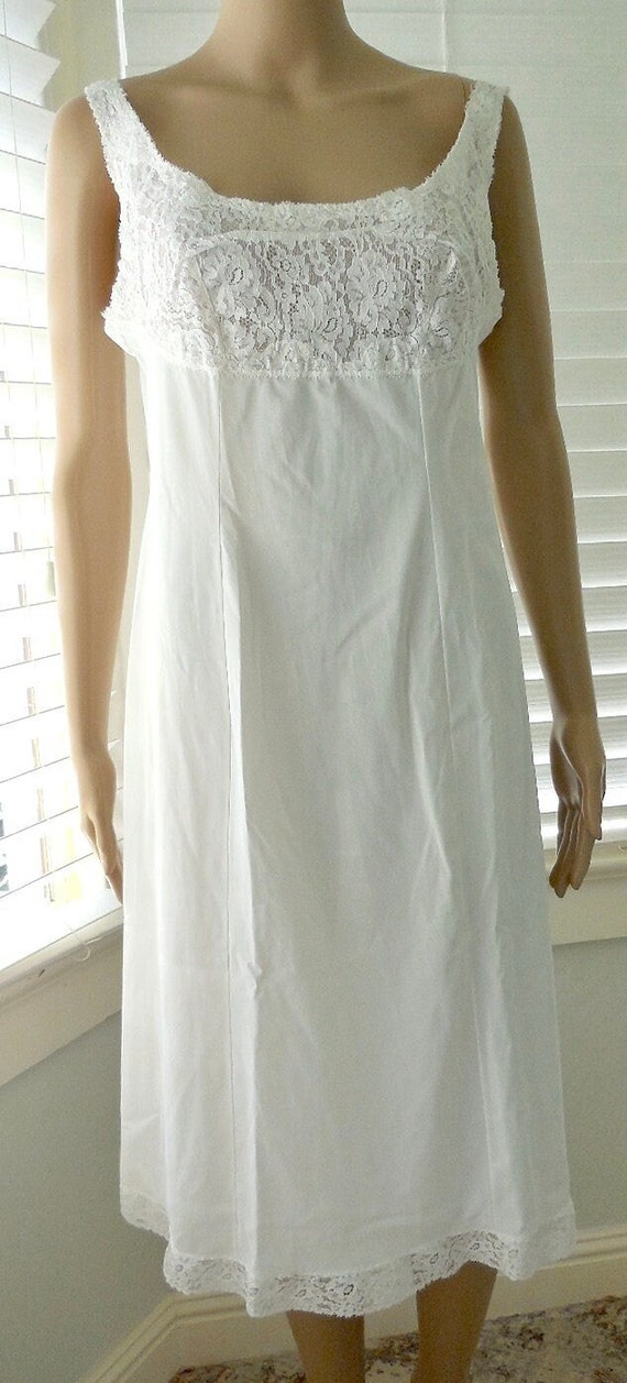 70s White MIDI Slip HENSON KICKERNICK Tunic Slip W