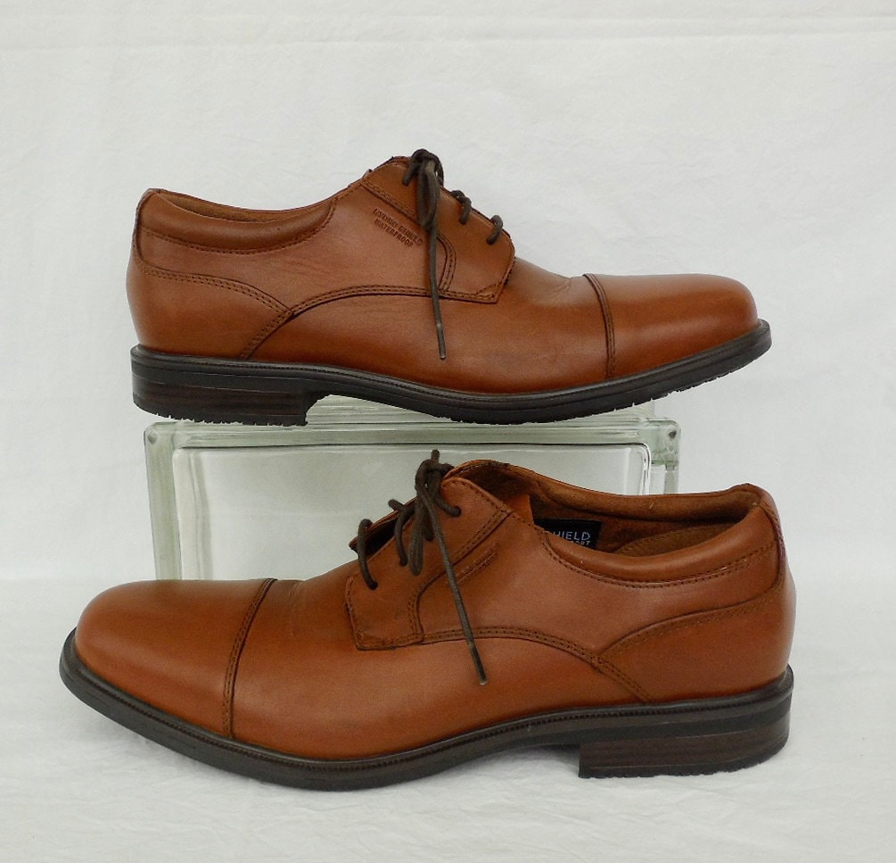 Mens WATERPROOF Oxfords ROCKPORT Cap Toe Leather Shoes All Weather Shoes Leather Oxfords Mens Trotters Business Shoes Lace Ups Size 9.5 Etsy Ireland