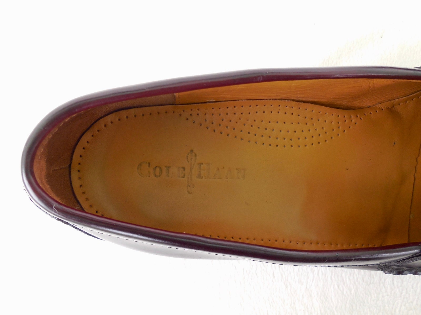 LEATHER Loafers Size 15 COLE HAAN Oxblood Leather Tassel  display picture 1
