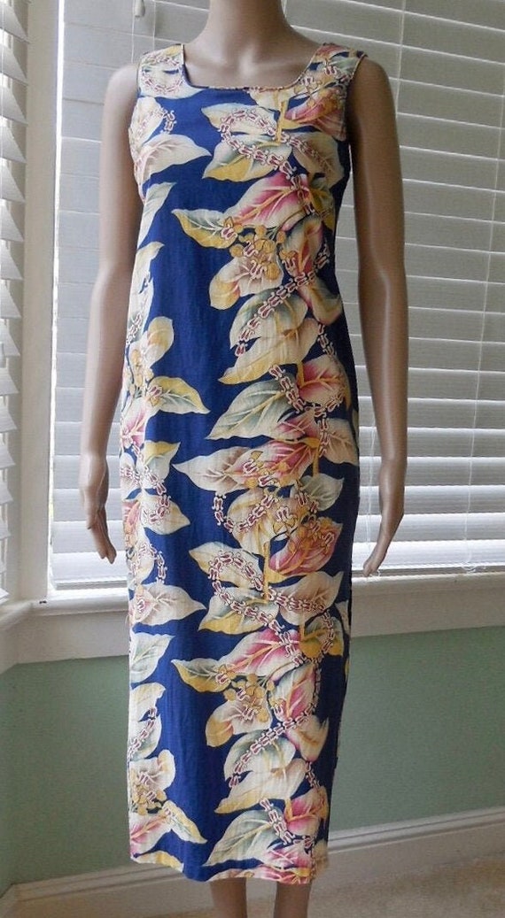 Vintage HAWAIIAN Maxi Dress YOUNG HAWAII Muumuu Floral Tunic Dress Tropical Dress Sleeveless Hawaiian Tunic Dress Tiki Dress Size 4 Petite Etsy