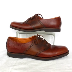 Cole Haan COLTON Saddle Welt Oxfords Brown & Black Leather Men 9.5M Lace Green Cole Haan Blue Solid Dress Shoes for Men for sale | eBay main image 4