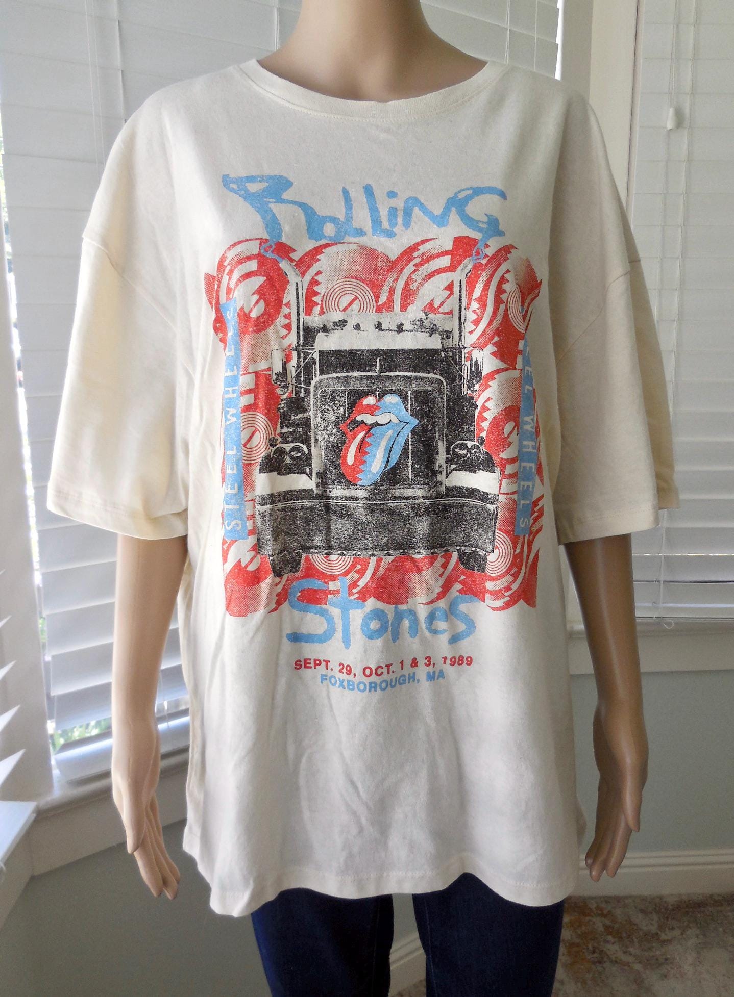 Retro Vintage ROLLING STONES T-shirt 1989 Stones Steel Wheels Tour