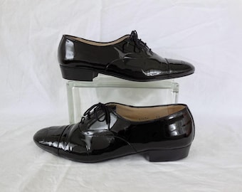 Pronto Uomo Firenze Men\'s Patent Leather Oxford Dress Shoes, Size 11.5,Black Pronto Uomo Firenze Men main image 4