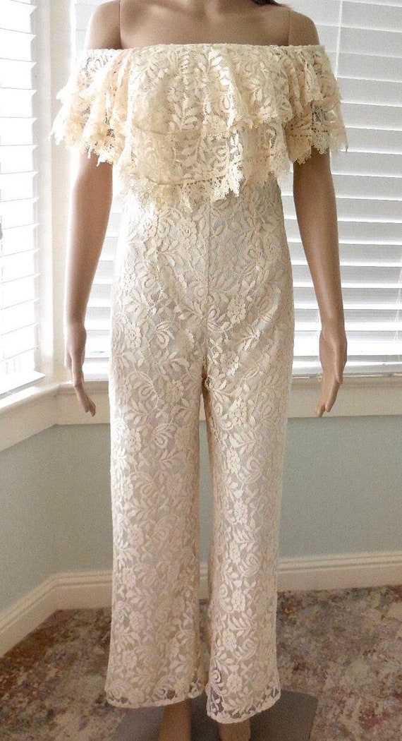 Off the shoulder lace 2 in 1 jumpsuit sale