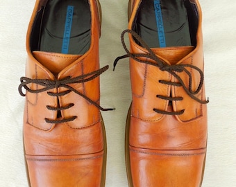 LEATHER Oxfords CAPPELLETTI Vintage Cap Toe Oxfords Cognac Leather