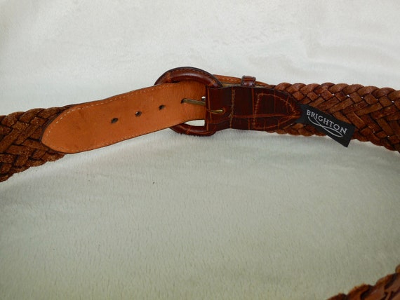 BRAIDED Leather BELT BRIGHTON Belt Two Tone Leath… - image 6