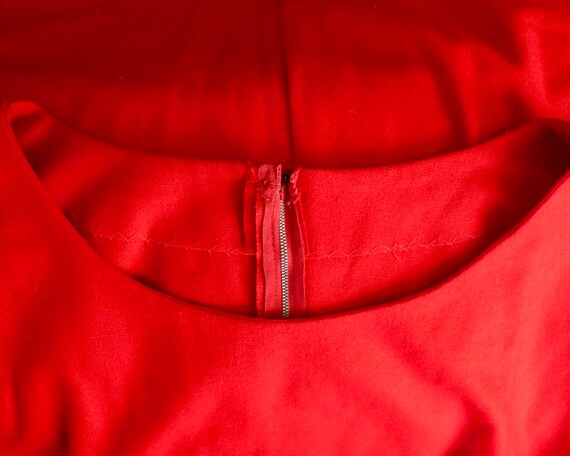 50s Red WOOL Dress Elegant Soft Red Wool Dress Sc… - image 10
