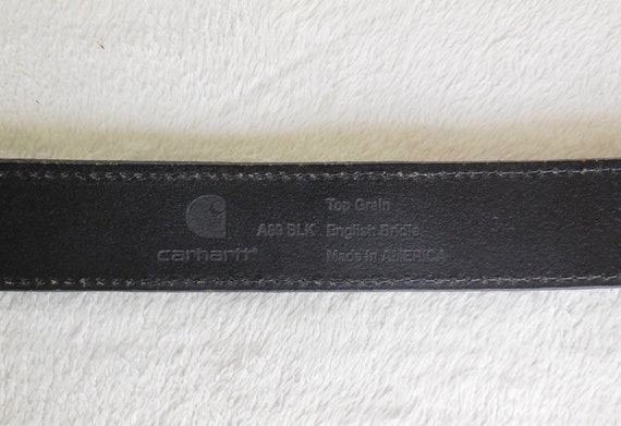 Mens BLACK LEATHER Belt CARHARTT Bridle Leather B… - image 9