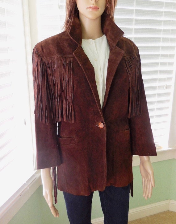 SUEDE FRINGE Jacket KENAR 70s Vintage Full Fringe… - image 1