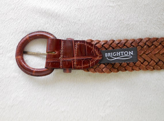 BRAIDED Leather BELT BRIGHTON Belt Two Tone Leath… - image 8