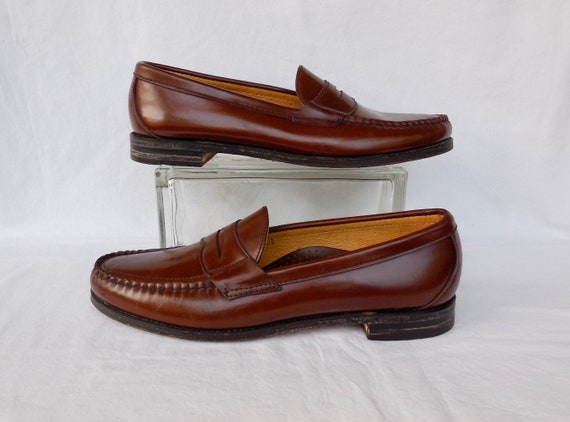 LEATHER PENNY Loafers Dress Shoes Brown - Etsy