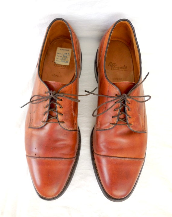 MENS Leather Oxfords ALLEN EDMONDS Vintage Cap To… - image 3