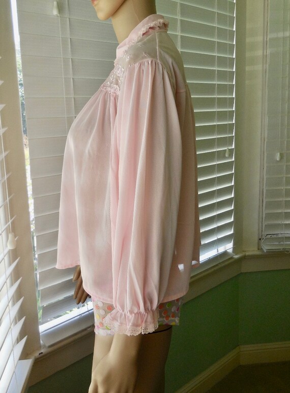 60s BED Jacket PHIL MAID Pink Nylon Bed Jacket Short … Gem
