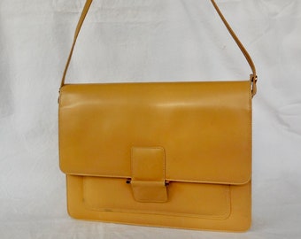 Vintage LEATHER Purse I. MAGNIN Large Leather Compartment Purse Shoulder Bag Butterscotch Leather Clutch Bag Convertible Leather Bag Usa