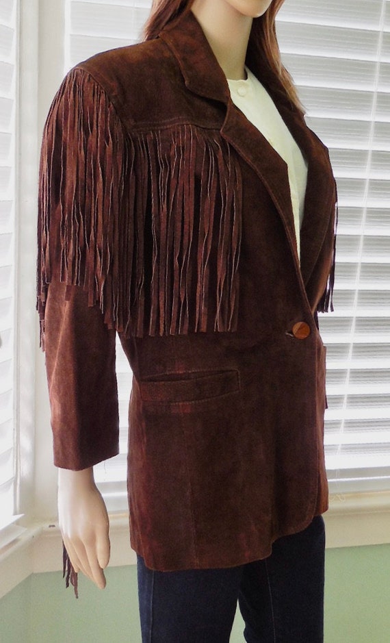 SUEDE FRINGE Jacket KENAR 70s Vintage Full Fringe… - image 4