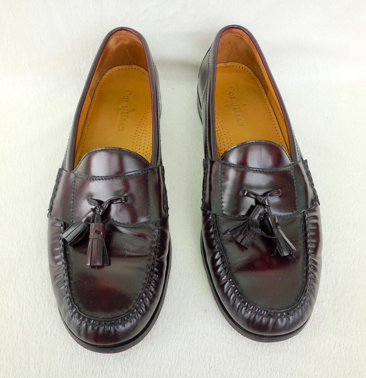 LEATHER Loafers Size 15 COLE HAAN Oxblood Leather Tassel  display picture 1