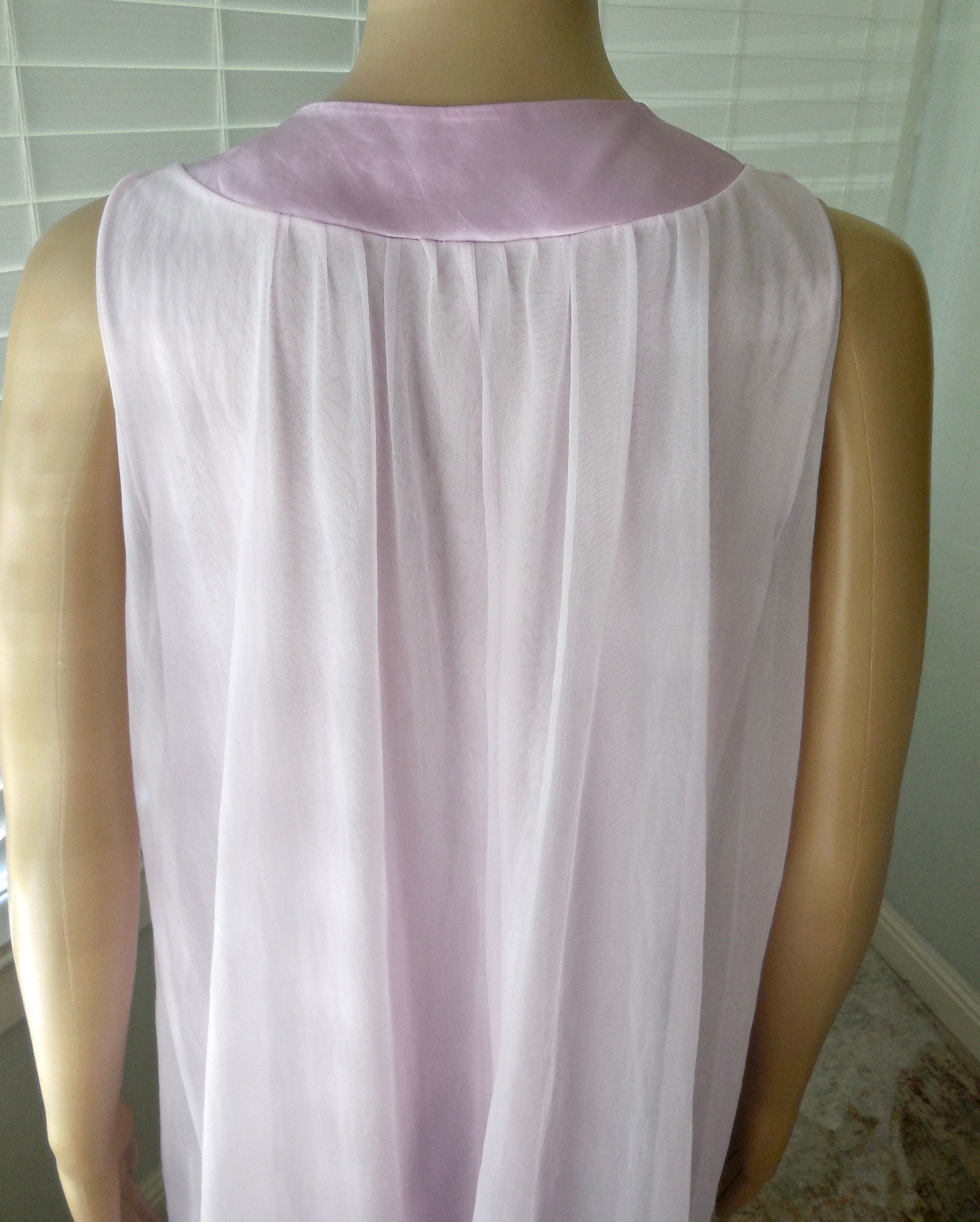 GOSSARD ARTEMIS シースルールームウェア Vintage Gossard Artemis Chiffon Sheer Long Nightgown Robe