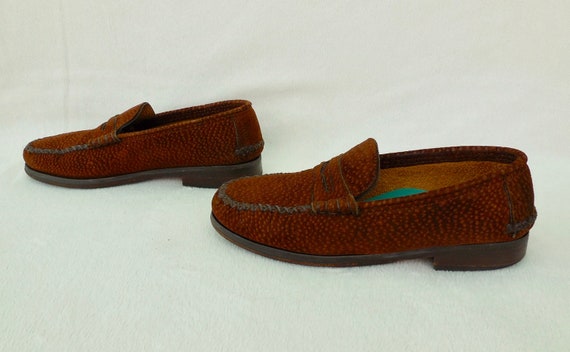 Mens SUEDE LOAFERS Brown Suede Penny Loafers Slip… - image 7
