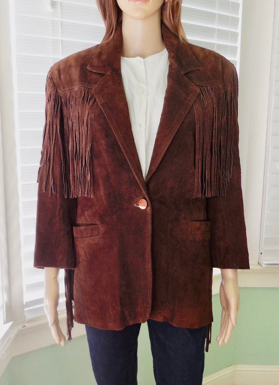 SUEDE FRINGE Jacket KENAR 70s Vintage Full Fringe… - image 2