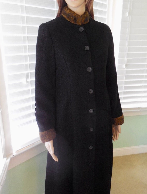 Black MAXI COAT 80s Long Black Coat 