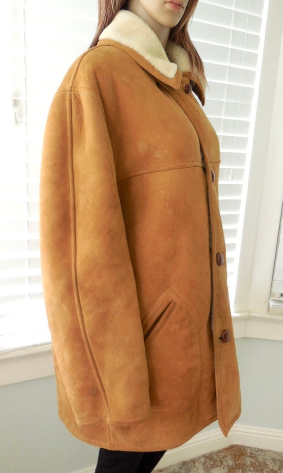 Vintage SHEARLING RANCHER Jacket Mens Suede Jacke… - image 7