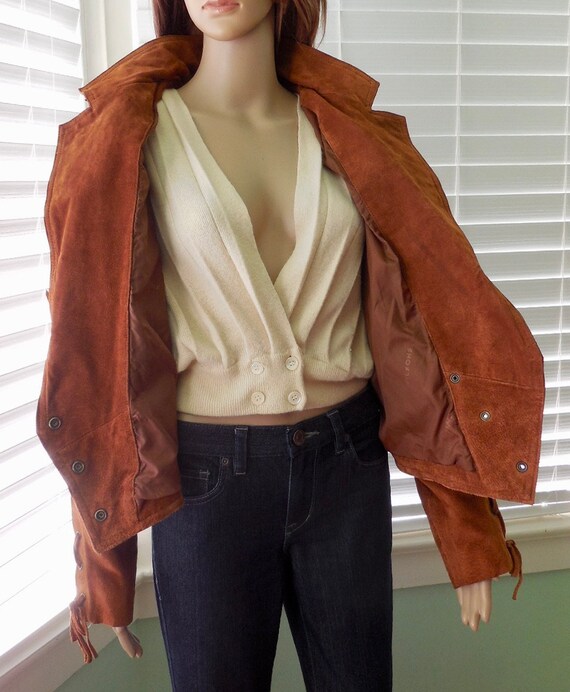 80s SUEDE FRINGE Jacket WILSONS Suede Leather Jac… - image 9