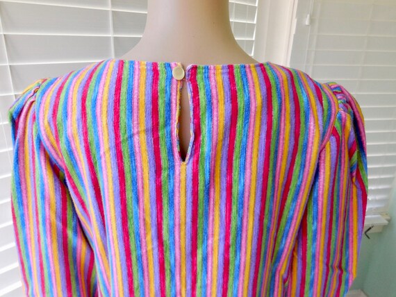 70's FLANNEL NIGHTGOWN Long Striped Cotton Flanne… - image 9