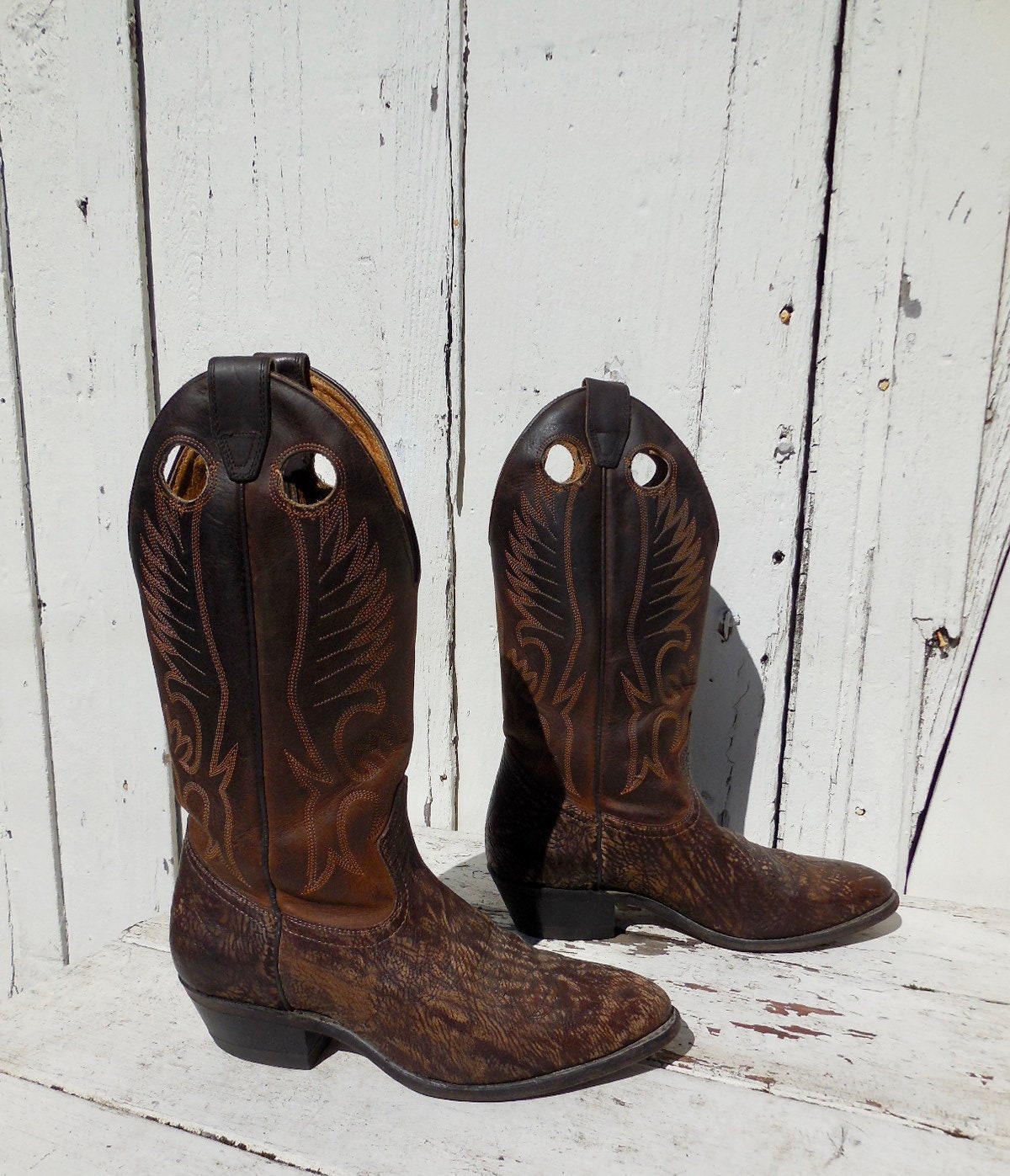 TALL COWGIRL Boots BOULET Tooled 