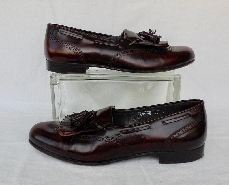 WINGTIP BROGUE Loafer ALFANI Mens Dress Shoes Oxblood Leather | Etsy