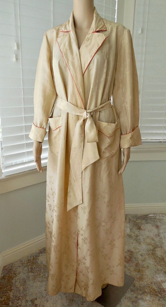 40's SILK Robe DYNASTY British Cown Colony Long Si