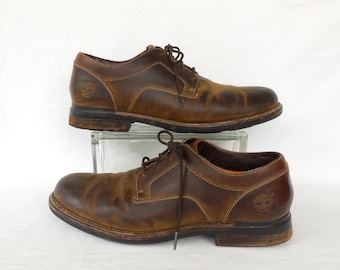 Scarpe in PELLE TIMBERLAND da uomo, scarpe Oxford in pelle marrone, scarpe in pelle per tutte le stagioni, scarpe da passeggio, stringate, punta liscia, derby in pelle, taglia 14 M