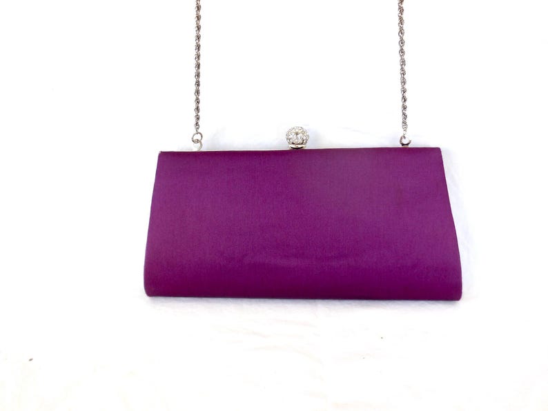 Purple fashion accessories - Purple satin evening bag