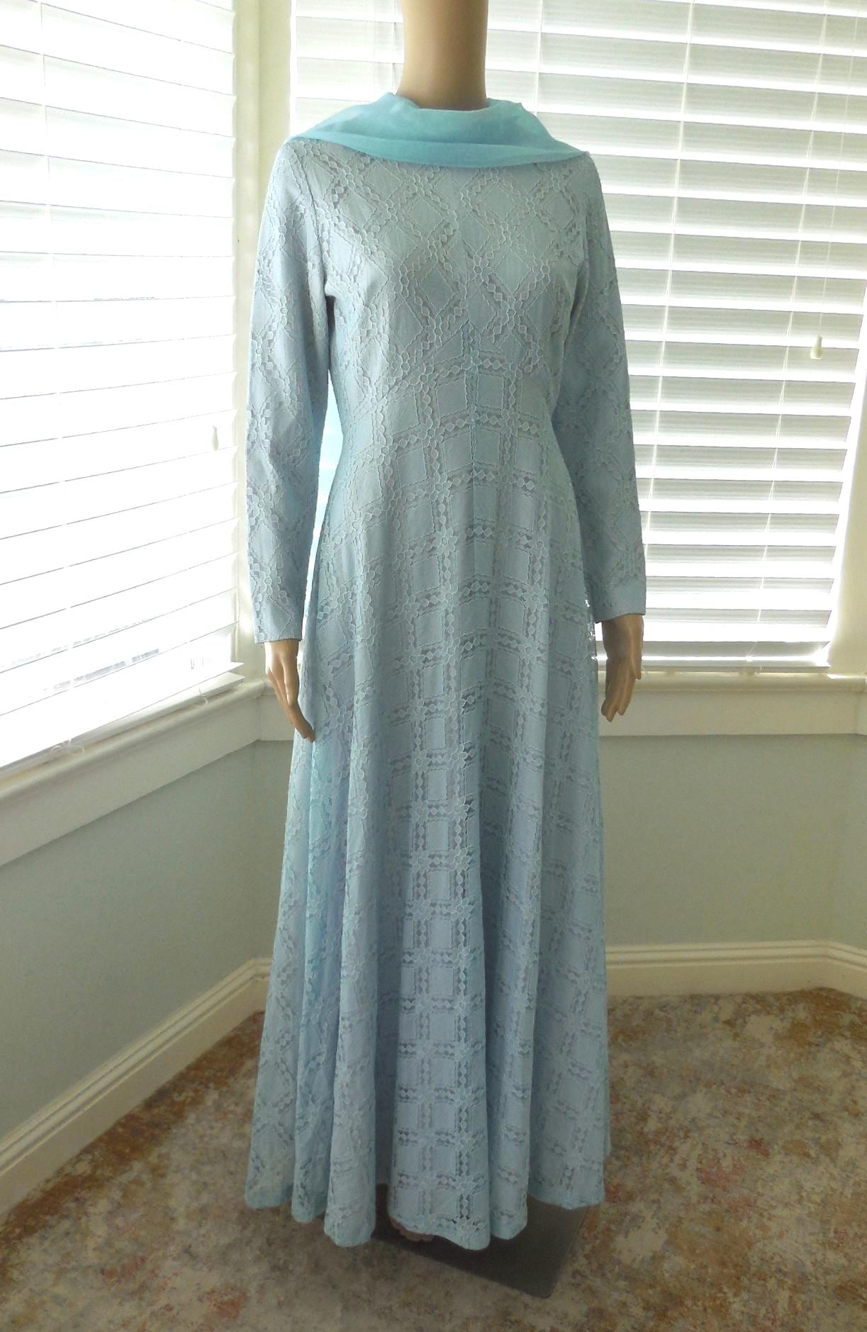 Light Blue Empire Maxi Dress - Etsy