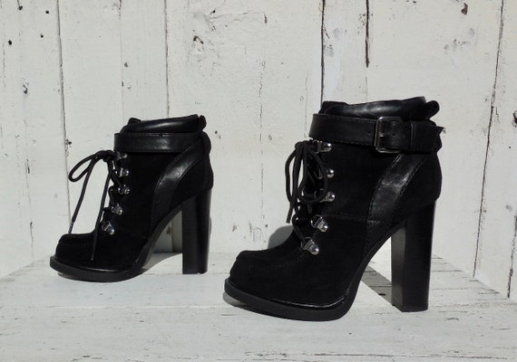 nine west black suede boots