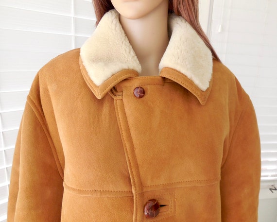 Vintage SHEARLING RANCHER Jacket Mens Suede Jacke… - image 3