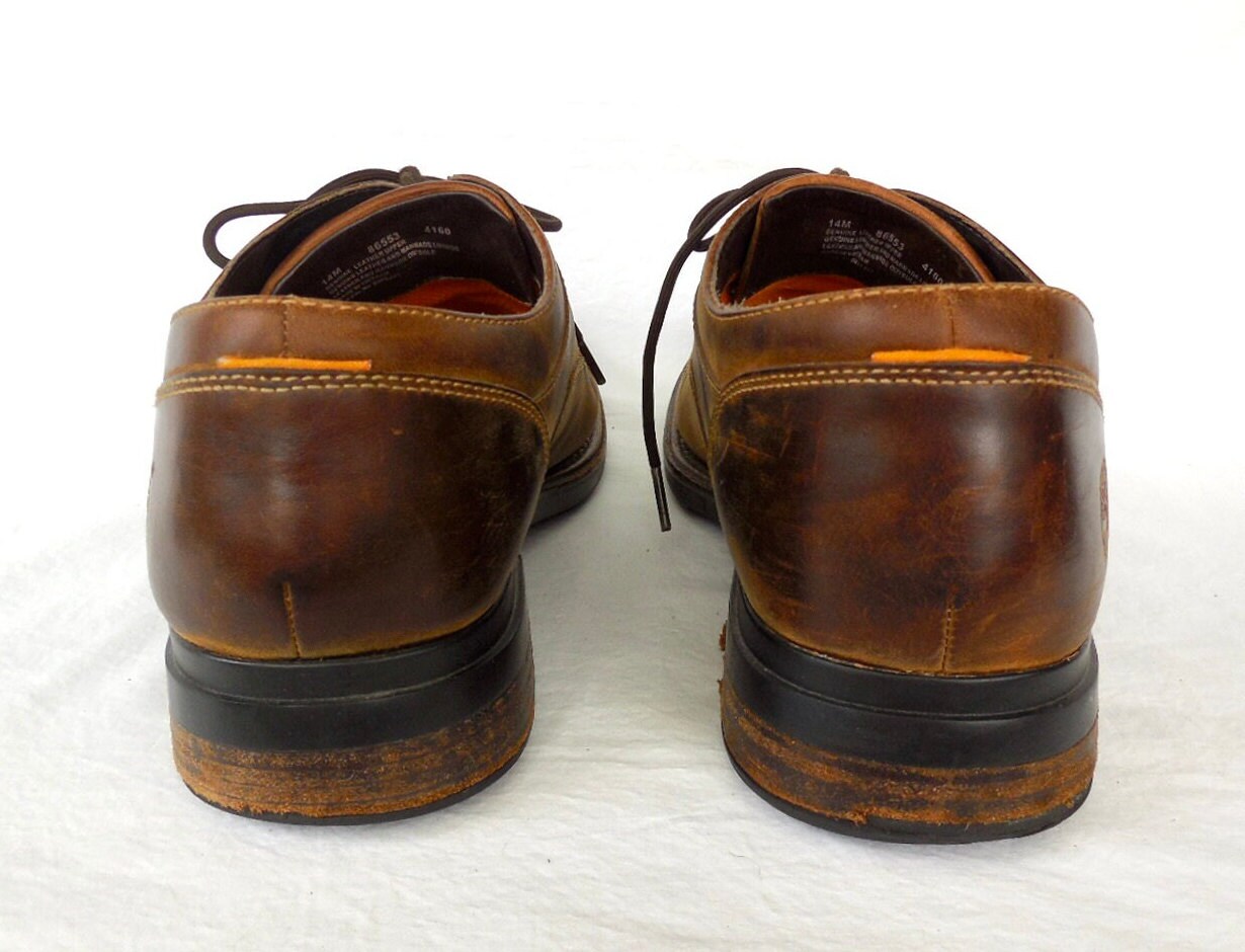 LEATHER Shoes TIMBERLAND Mens Brown Leather Oxfords All 
